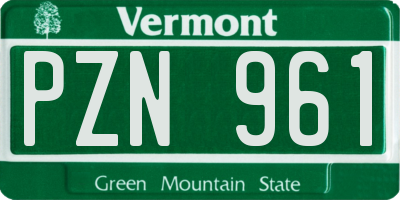 VT license plate PZN961