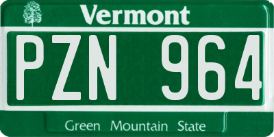 VT license plate PZN964