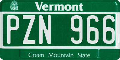 VT license plate PZN966