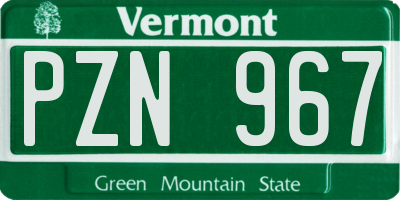 VT license plate PZN967