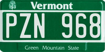 VT license plate PZN968