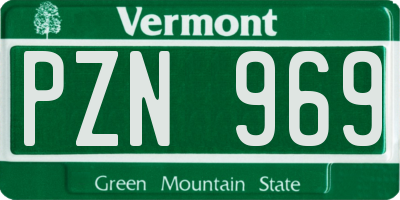 VT license plate PZN969
