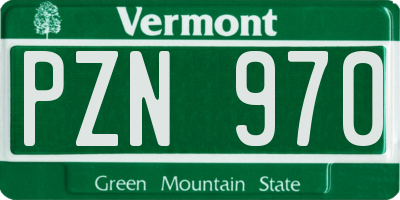VT license plate PZN970