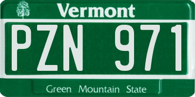 VT license plate PZN971