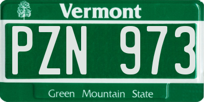VT license plate PZN973