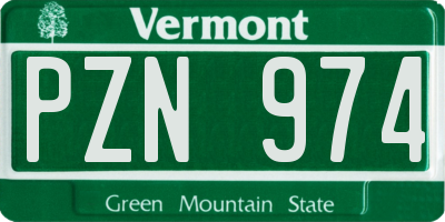 VT license plate PZN974