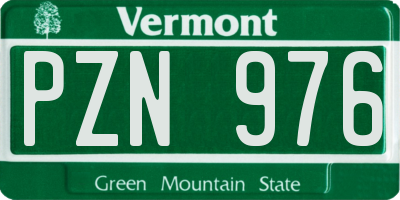 VT license plate PZN976