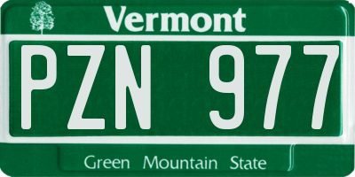 VT license plate PZN977