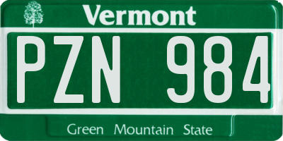 VT license plate PZN984