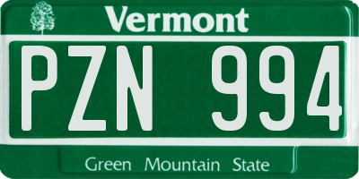 VT license plate PZN994