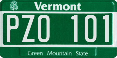 VT license plate PZO101