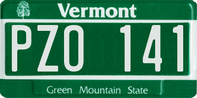 VT license plate PZO141
