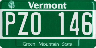 VT license plate PZO146
