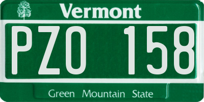 VT license plate PZO158