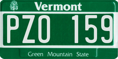 VT license plate PZO159