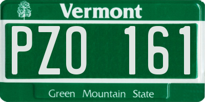 VT license plate PZO161