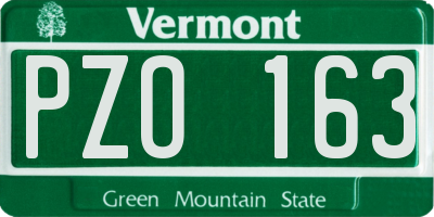 VT license plate PZO163