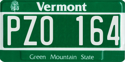 VT license plate PZO164