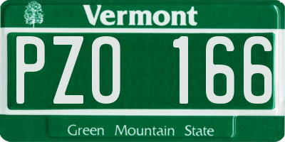 VT license plate PZO166