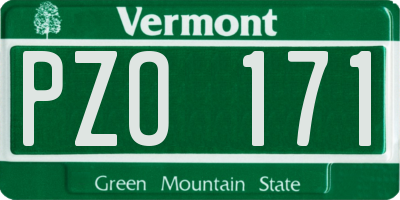 VT license plate PZO171