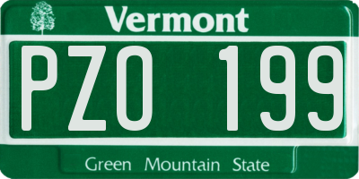 VT license plate PZO199
