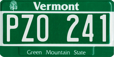 VT license plate PZO241