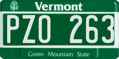 VT license plate PZO263