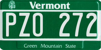 VT license plate PZO272