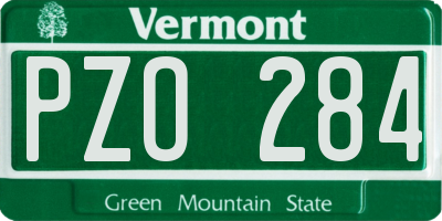 VT license plate PZO284