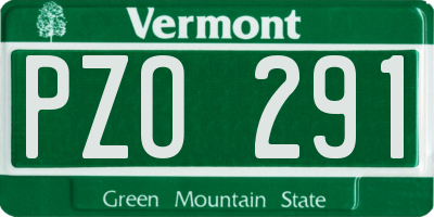 VT license plate PZO291