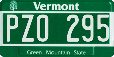 VT license plate PZO295