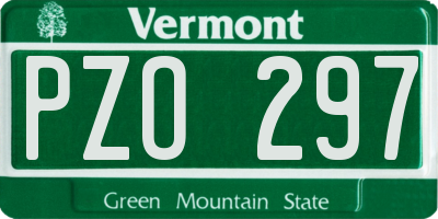 VT license plate PZO297