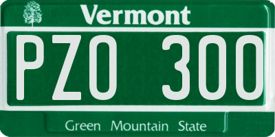 VT license plate PZO300