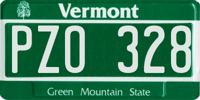 VT license plate PZO328