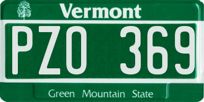 VT license plate PZO369