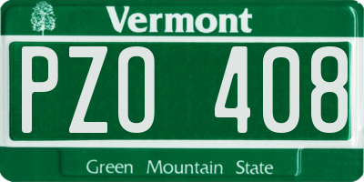 VT license plate PZO408