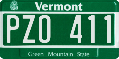 VT license plate PZO411