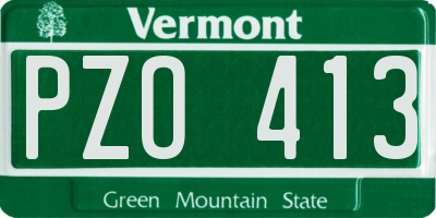 VT license plate PZO413