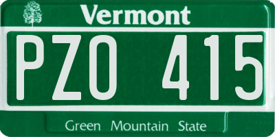 VT license plate PZO415