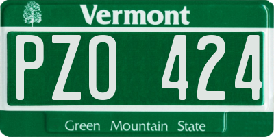 VT license plate PZO424