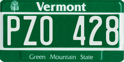 VT license plate PZO428