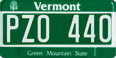 VT license plate PZO440