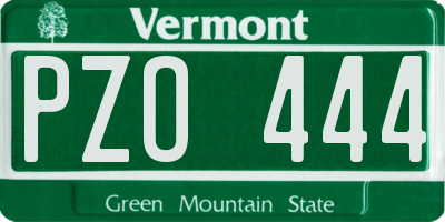 VT license plate PZO444