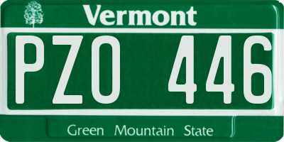 VT license plate PZO446