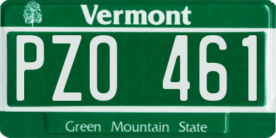 VT license plate PZO461