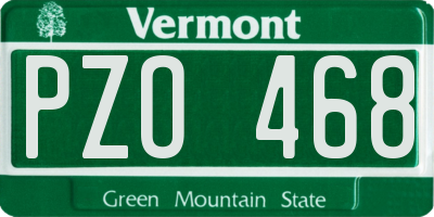 VT license plate PZO468