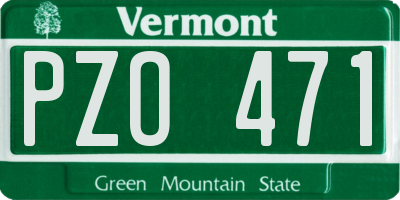 VT license plate PZO471