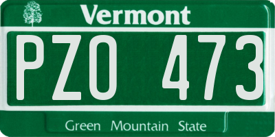 VT license plate PZO473