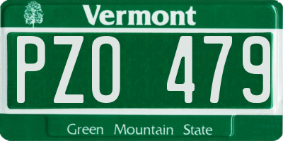 VT license plate PZO479