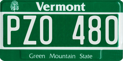 VT license plate PZO480
